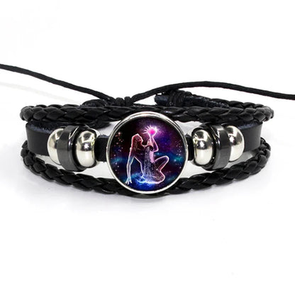 Zodiac Leather Braided Bracelet | 🔥FLAT 50% OFF SALE🔥